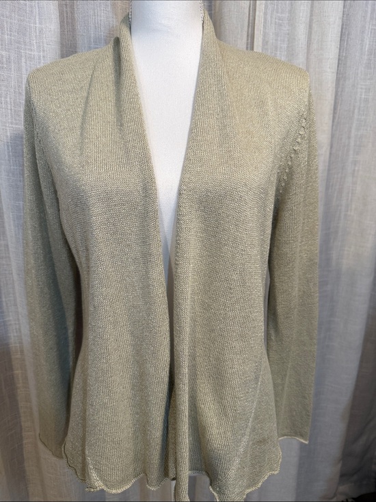 Eileen Fisher Sweaters - Eileen Fisher Petite Large Linen Blend Open Front Cardigan Oatmeal Lightweight